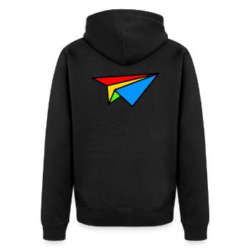 Avion Origami en couleur - Veste à capuche bio Premium Unisexe - noir - Dos - Nico (187cm)