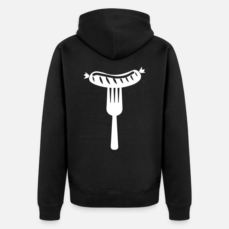 Icône de viande Bratwurst - Veste à capuche bio Premium Unisexe - noir