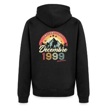 Cadeau D'anniversaire En Décembre 1999 Vintage - Veste à capuche bio Premium Unisexe - noir - Dos - Nico (187cm)