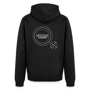 Strong best mother - Mother Day - Unisex Premium Bio Zip Hoodie - Schwarz - Hinten - Nico (187cm)