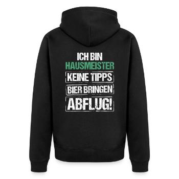 Je suis gardien - apportez de la bière et partez - Veste à capuche bio Premium Unisexe - noir - Dos - Nico (187cm)