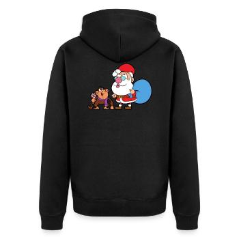 Santa Claus Christmas Santa - Unisex Premium Organic Zip Hoodie - black - Back - Nico (187cm)