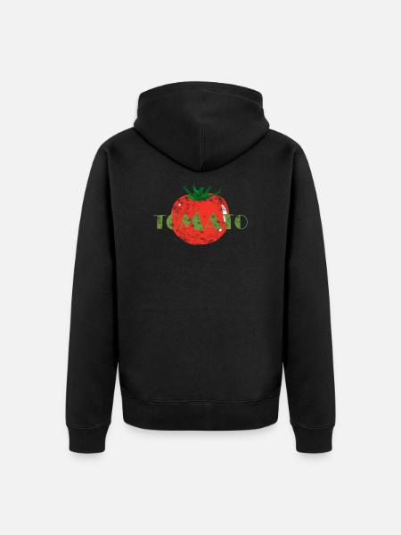 tomato - Unisex Premium Organic Zip Hoodie - black