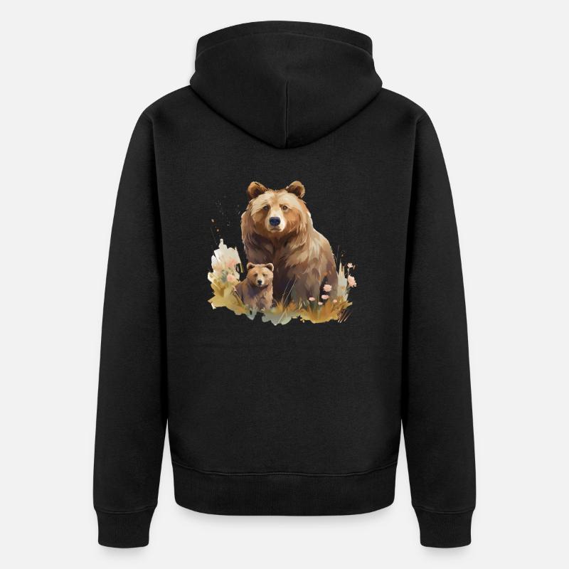 MAMA GRIZZLY - Veste à capuche bio Premium Unisexe - noir