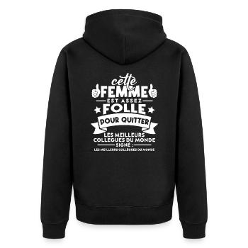 Collègue femme, meilleurs collègues du monde - Veste à capuche bio Premium Unisexe - noir - Dos - Nico (187cm)