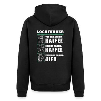 My daily routine as a decoy guide - Unisex Premium Organic Zip Hoodie - black - Back - Nico (187cm)