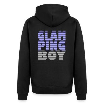 Glamping Boy - Unisex Premium Bio Zip Hoodie - Schwarz - Hinten - Nico (187cm)