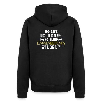 Engineering student Engineering student - Unisex Premium Organic Zip Hoodie - black - Back - Nico (187cm)
