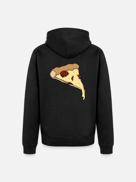 Pizza - Unisex Premium Organic Zip Hoodie - black