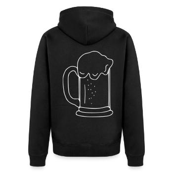 Beer Drawing Party Celebrate White - Unisex Premium Organic Zip Hoodie - black - Back - Nico (187cm)