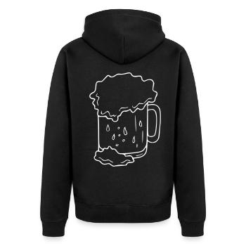 Beer Drawing Party Celebrate White - Unisex Premium Organic Zip Hoodie - black - Back - Nico (187cm)