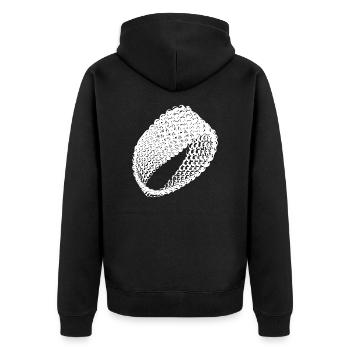 Geometric vintage Möbius loop flat surface - Unisex Premium Organic Zip Hoodie - black - Back - Nico (187cm)