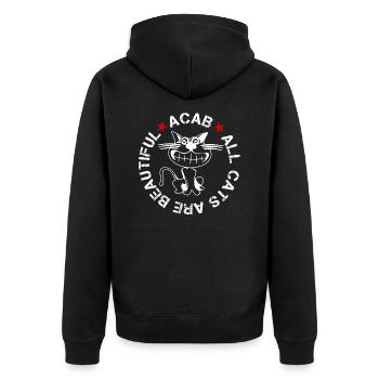 all cats are beautiful - Unisex Premium Organic Zip Hoodie - black - Back - Nico (187cm)