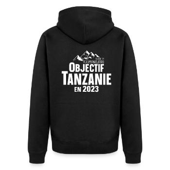 Tanzanie Kilimandjaro 2023 Montagne Afrique - Veste à capuche bio Premium Unisexe - noir - Dos - Nico (187cm)
