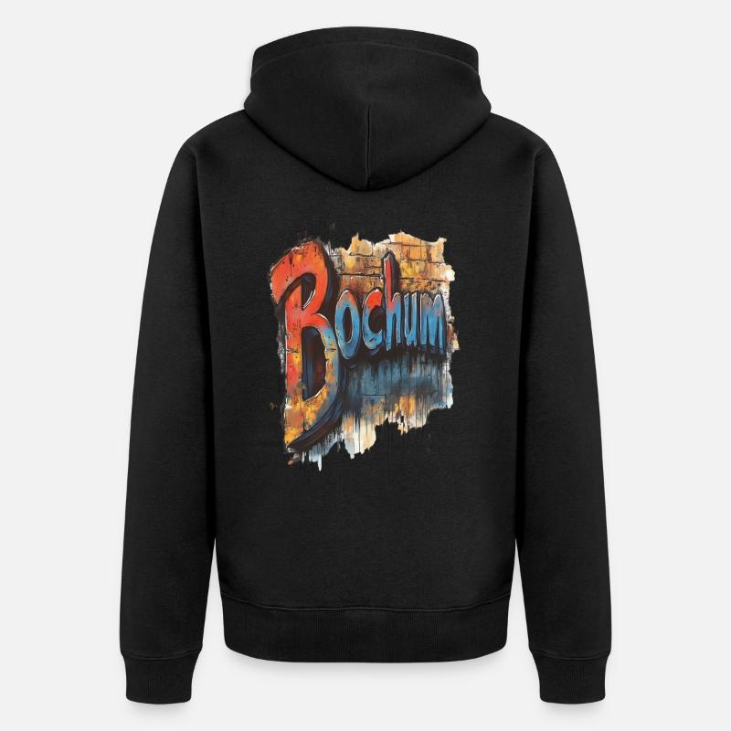 Bochum - Unisex Premium Bio Zip Hoodie - Schwarz