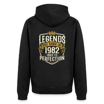 Né en 1982 Legends Cadeau d’anniversaire - Veste à capuche bio Premium Unisexe - noir - Dos - Nico (187cm)