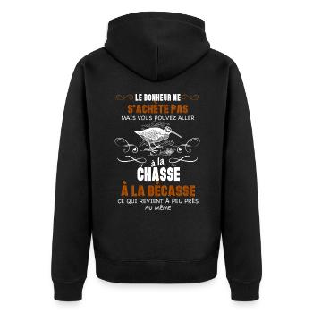 Chasser la bécasse tirer la bécasse - Veste à capuche bio Premium Unisexe - noir - Dos - Nico (187cm)