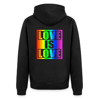 Love is Love - Unisex Premium Organic Zip Hoodie - black - Back - Nico (187cm)