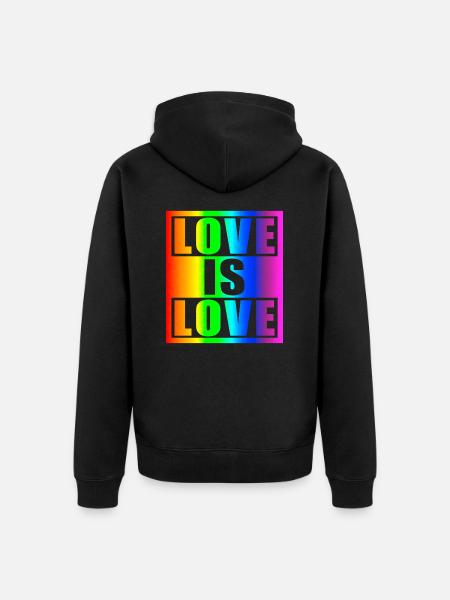 Love is Love - Unisex Premium Organic Zip Hoodie - black