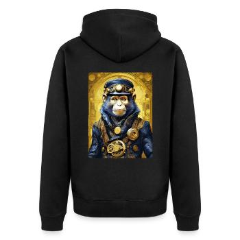 Singe Steampunk 1.10 - Veste à capuche bio Premium Unisexe - noir - Dos - Nico (187cm)