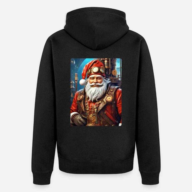 Père Noël steampunk 1.7 - Veste à capuche bio Premium Unisexe - noir
