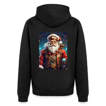 Père Noël steampunk 1.2 - Veste à capuche bio Premium Unisexe - noir - Dos - Nico (187cm)