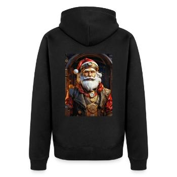 Steampunk Weihnachten Santa Claus 1.12 - Unisex Premium Bio Zip Hoodie - Schwarz - Hinten - Nico (187cm)