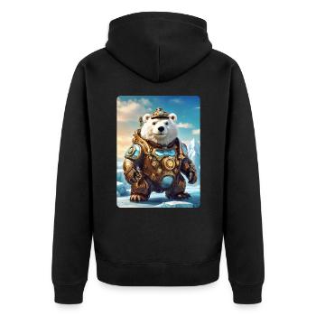 Ours de glace steampunk 1.7 - Veste à capuche bio Premium Unisexe - noir - Dos - Nico (187cm)