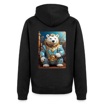 Steampunk Ice Bear 1.13 - Unisex Premium Organic Zip Hoodie - black - Back - Nico (187cm)