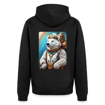 Steampunk Ice Bear 1.9 - Unisex Premium Organic Zip Hoodie - black - Back - Nico (187cm)