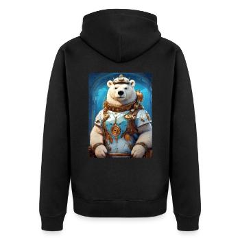 Steampunk Ice Bear 1.19 - Unisex Premium Organic Zip Hoodie - black - Back - Nico (187cm)