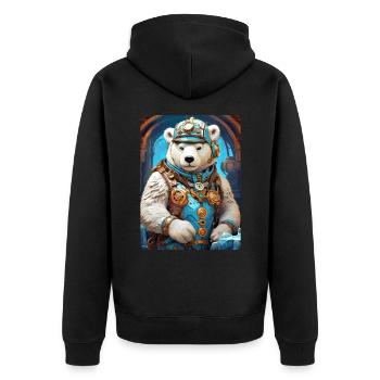 Ours de glace steampunk 1.2 - Veste à capuche bio Premium Unisexe - noir - Dos - Nico (187cm)