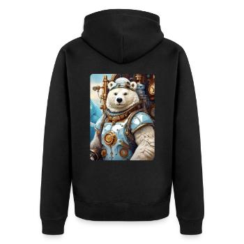 Ours de glace steampunk 1.18 - Veste à capuche bio Premium Unisexe - noir - Dos - Nico (187cm)