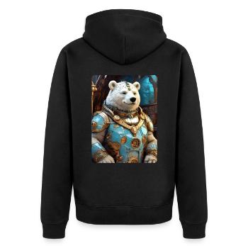 Steampunk Ice Bear 1.5 - Unisex Premium Organic Zip Hoodie - black - Back - Nico (187cm)