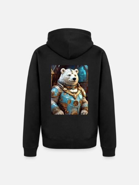 Steampunk Eisbear 1.5 - Unisex Premium Bio Zip Hoodie - Schwarz