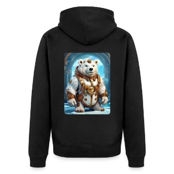 Steampunk Ice Bear 1.11 - Unisex Premium Organic Zip Hoodie - black - Back - Nico (187cm)