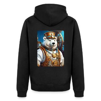 Steampunk Ice Bear 1.12 - Unisex Premium Organic Zip Hoodie - black - Back - Nico (187cm)