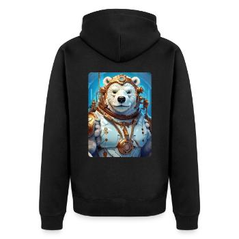 Ours de glace steampunk 1.8 - Veste à capuche bio Premium Unisexe - noir - Dos - Nico (187cm)