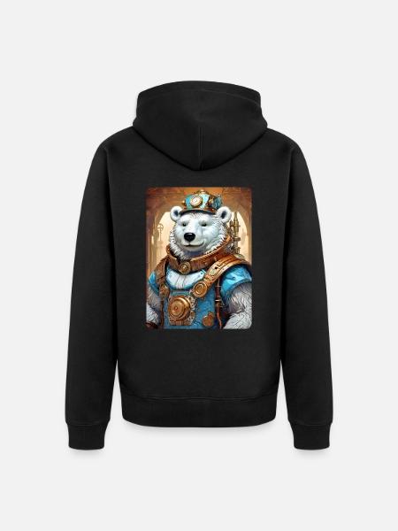 Steampunk Eisbear 1.20 - Unisex Premium Bio Zip Hoodie - Schwarz