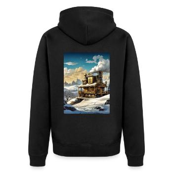 Steampunk Winter Wonderland 1.1 - Veste à capuche bio Premium Unisexe - noir - Dos - Nico (187cm)