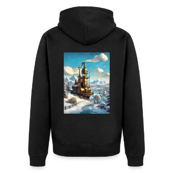 Steampunk Winter Wonderland 1.5 - Veste à capuche bio Premium Unisexe - noir - Dos - Nico (187cm)