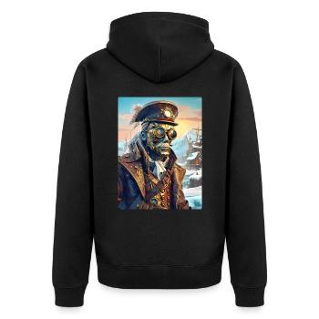 Steampunk Paysage D’hiver Zombie 1.1 - Veste à capuche bio Premium Unisexe - noir - Dos - Nico (187cm)