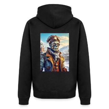 Steampunk Paysage D’hiver Zombie 1.13 - Veste à capuche bio Premium Unisexe - noir - Dos - Nico (187cm)
