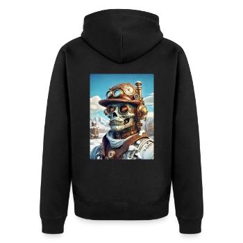 Steampunk Paysage D’hiver Zombie 1.3 - Veste à capuche bio Premium Unisexe - noir - Dos - Nico (187cm)