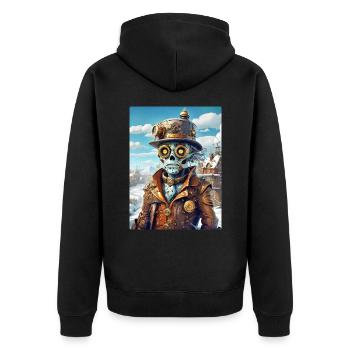 Steampunk Paysage D’hiver Zombie 1.4 - Veste à capuche bio Premium Unisexe - noir - Dos - Nico (187cm)