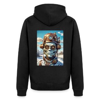 Steampunk Paysage D’hiver Zombie 1.6 - Veste à capuche bio Premium Unisexe - noir - Dos - Nico (187cm)