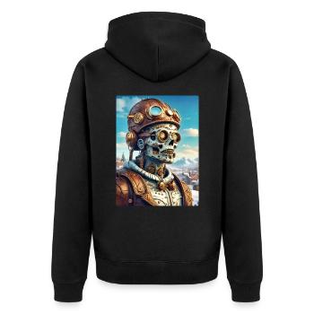 Steampunk Paysage D’hiver Zombie 1.18 - Veste à capuche bio Premium Unisexe - noir - Dos - Nico (187cm)