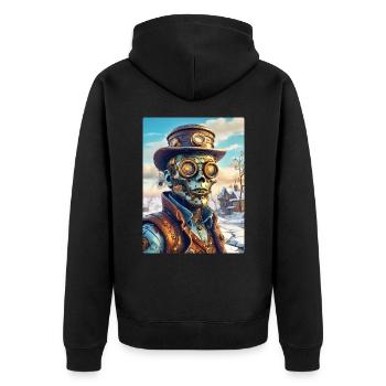 Steampunk Paysage D’hiver Zombie 1.7 - Veste à capuche bio Premium Unisexe - noir - Dos - Nico (187cm)