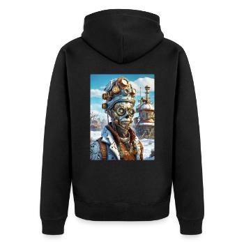 Steampunk Winter Wonderland Zombie 1.14 - Veste à capuche bio Premium Unisexe - noir - Dos - Nico (187cm)