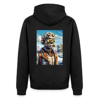 Steampunk Paysage D’hiver Zombie 1.16 - Veste à capuche bio Premium Unisexe - noir - Dos - Nico (187cm)